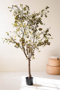 ARTIFICIAL CREPE MYRTLE TREE IN A BLACK PLASTIC