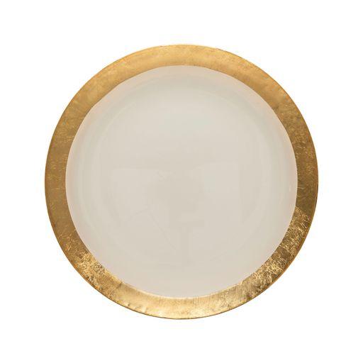 Glass charger plate w&amp;#x2f; gold rim