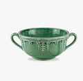 Italian Green 2 Handled Soup Bowl