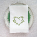 Vineyard Heart Linen Tri-Fold, White