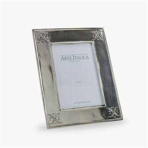 Tuscan Pewter Stamped 4x6 Frame
