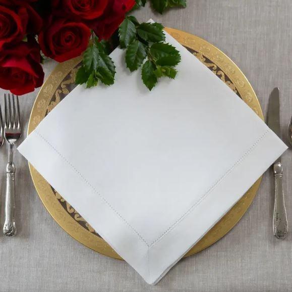 Large Napkin, Hemstitch. White