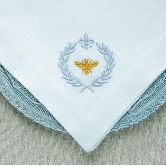 Large Napkin, Italian Bee White