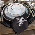 Large Napkin, Victorian, Black , White