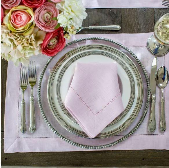 Large Napkin,Hemstitch, Lilac