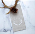 Antler Tri-Fold Napkin, Flax with White