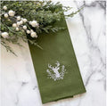 Stag with Holly Berries, Evergreen (White)
