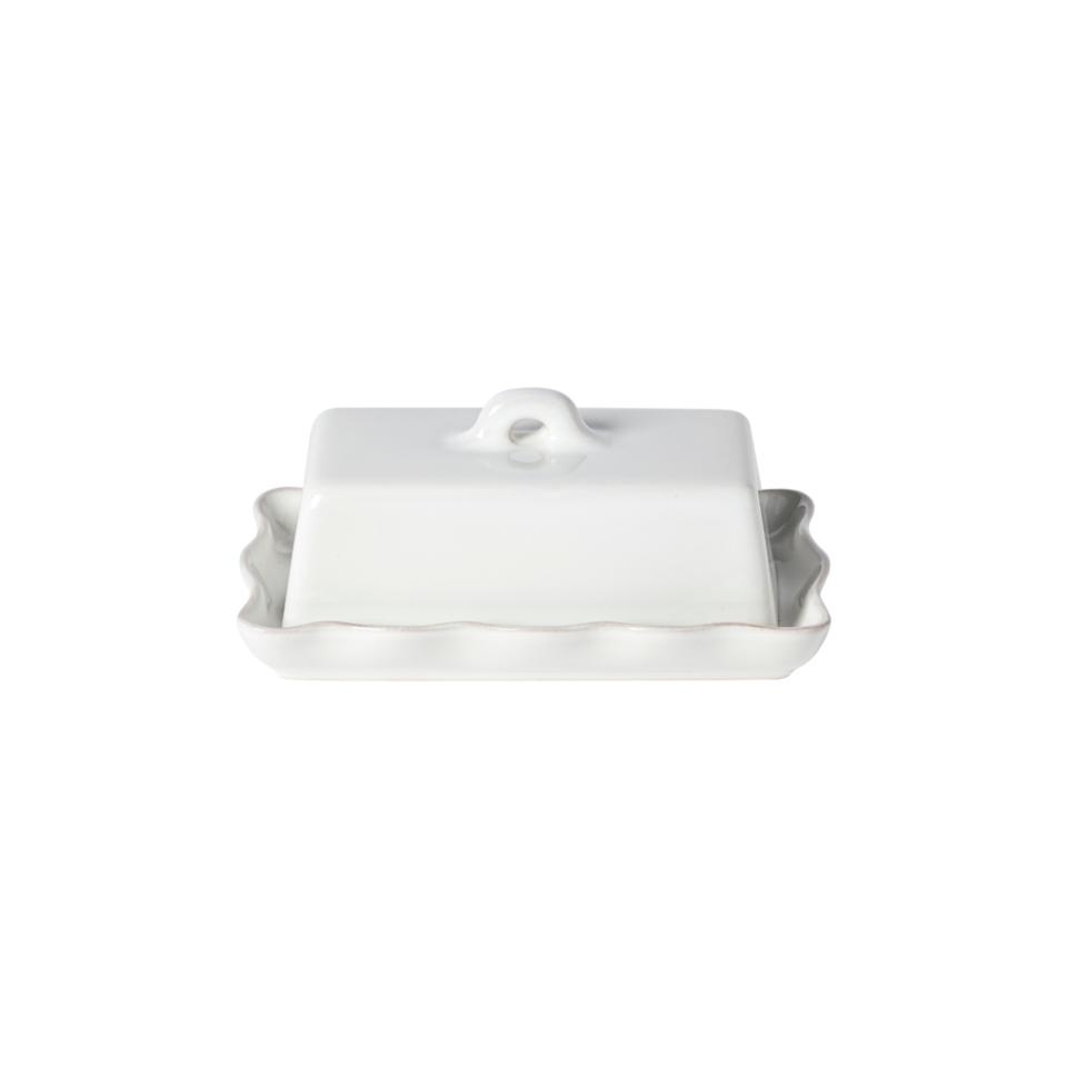 Rect. Butter Dish 8" w/ Lid, White