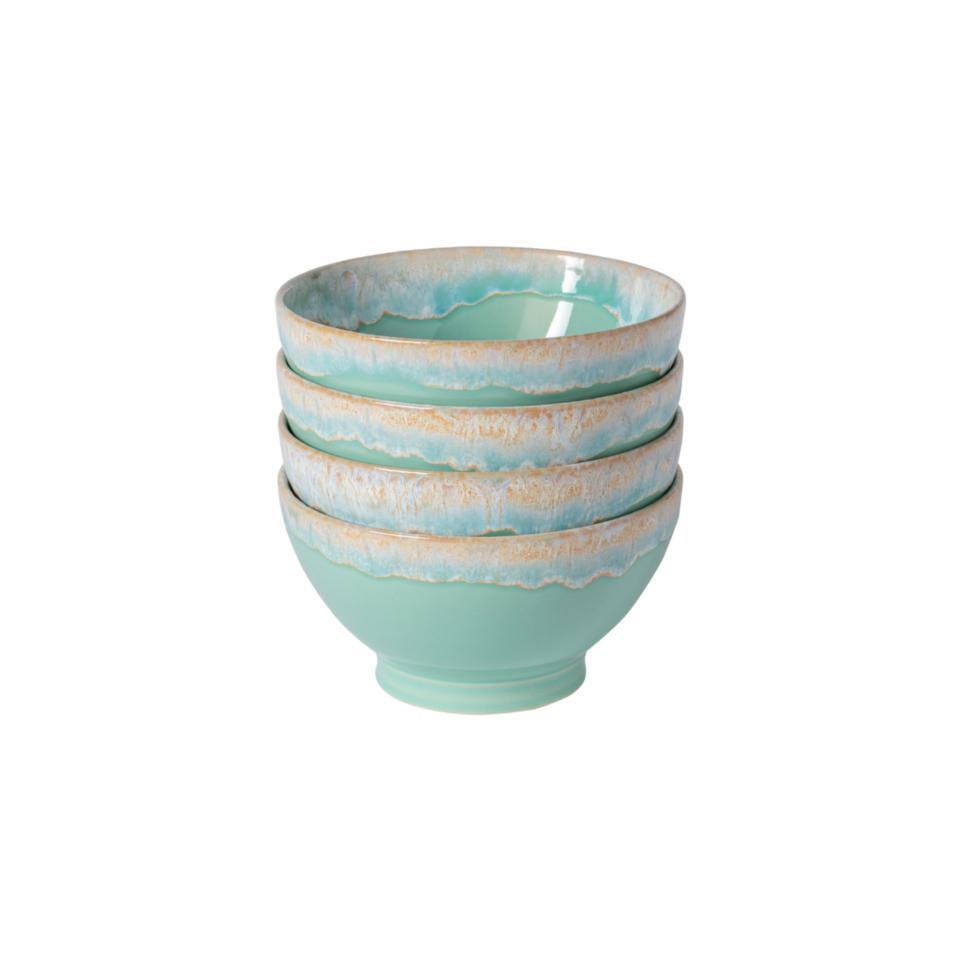 Set 4 Latte Bowls, Aqua