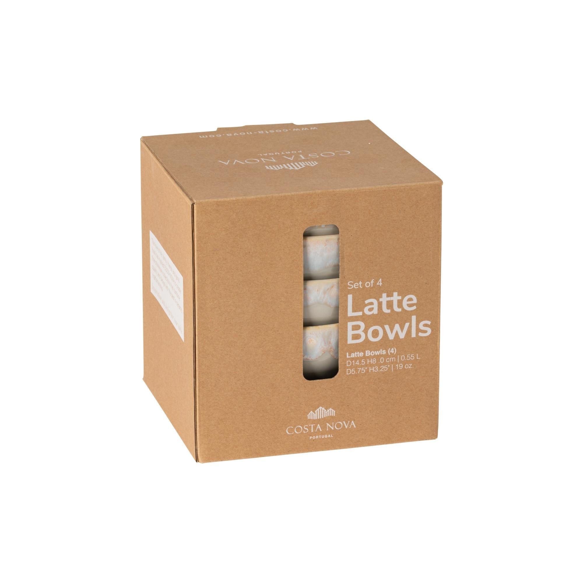 Set 4 latte bowls, Grey