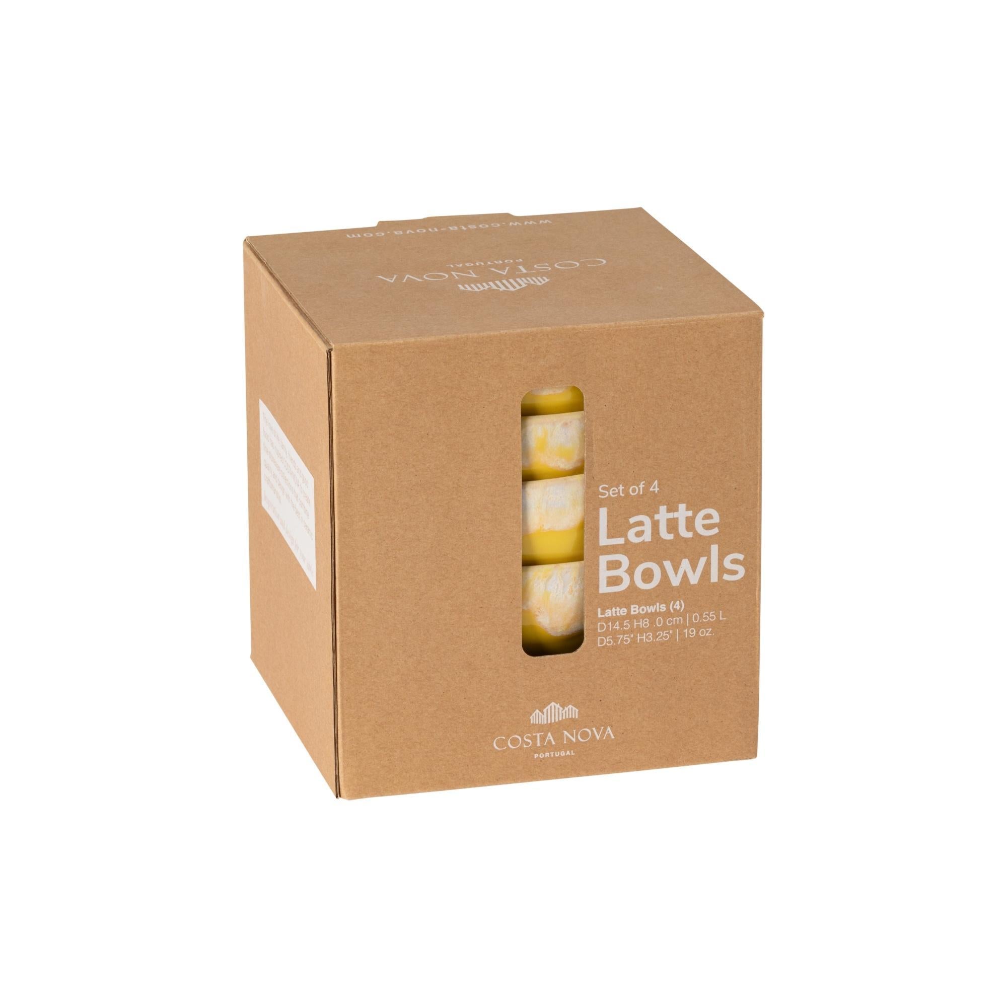 Set 4 latte bowls, Yellow
