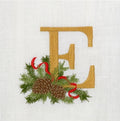 Towel, Winter Pine Monogram E, White (Multi)