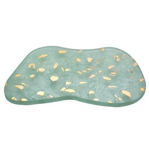 14 &frac12; x 8 &frac12;" lake appetizer tray - gold