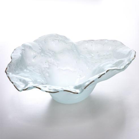 Water Bowl  Sculpture - Frosted with gold trim
