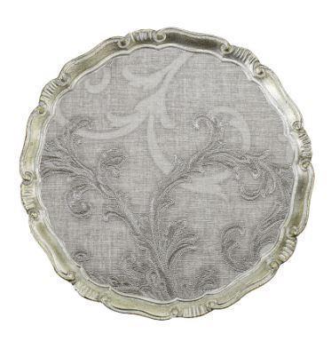 Florentino Damask Wooden Tray/Charger, Medium