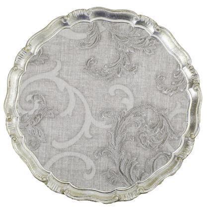 Florentino Damask Wooden Tray/Charger, Large