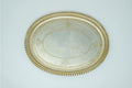 Oval Wooden Tray, Antique Silver