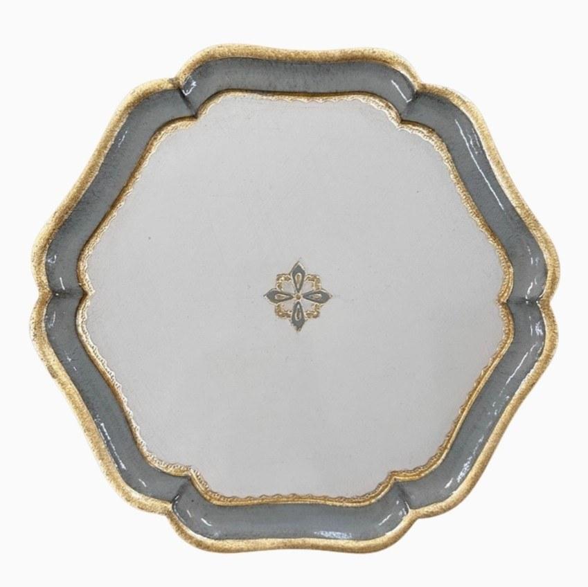 Florentino Baroque Wooden Large Charger/Tray, Villa Blue