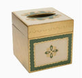 Baroque Wooden Tissue Box Holder, Green