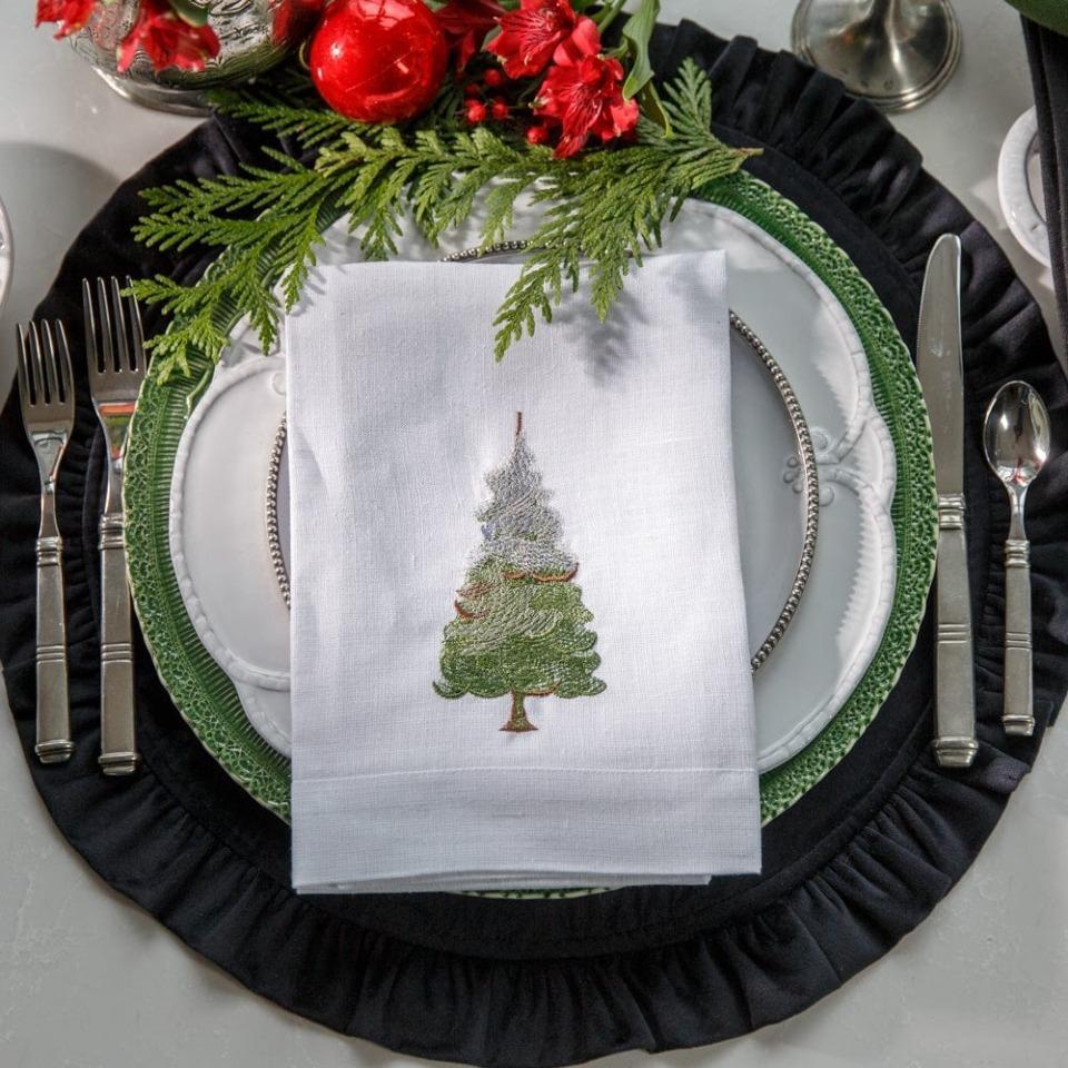 Snowy Pine Tri-Fold Napkin