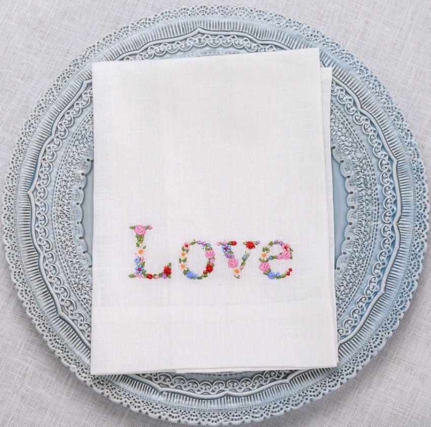 Floral Love Tri-Fold Napkin