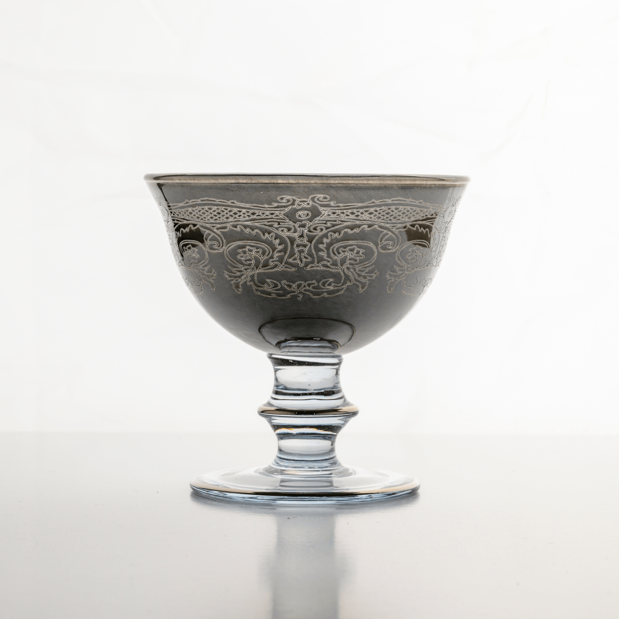 Rialto Borghese Etched Gray Compote