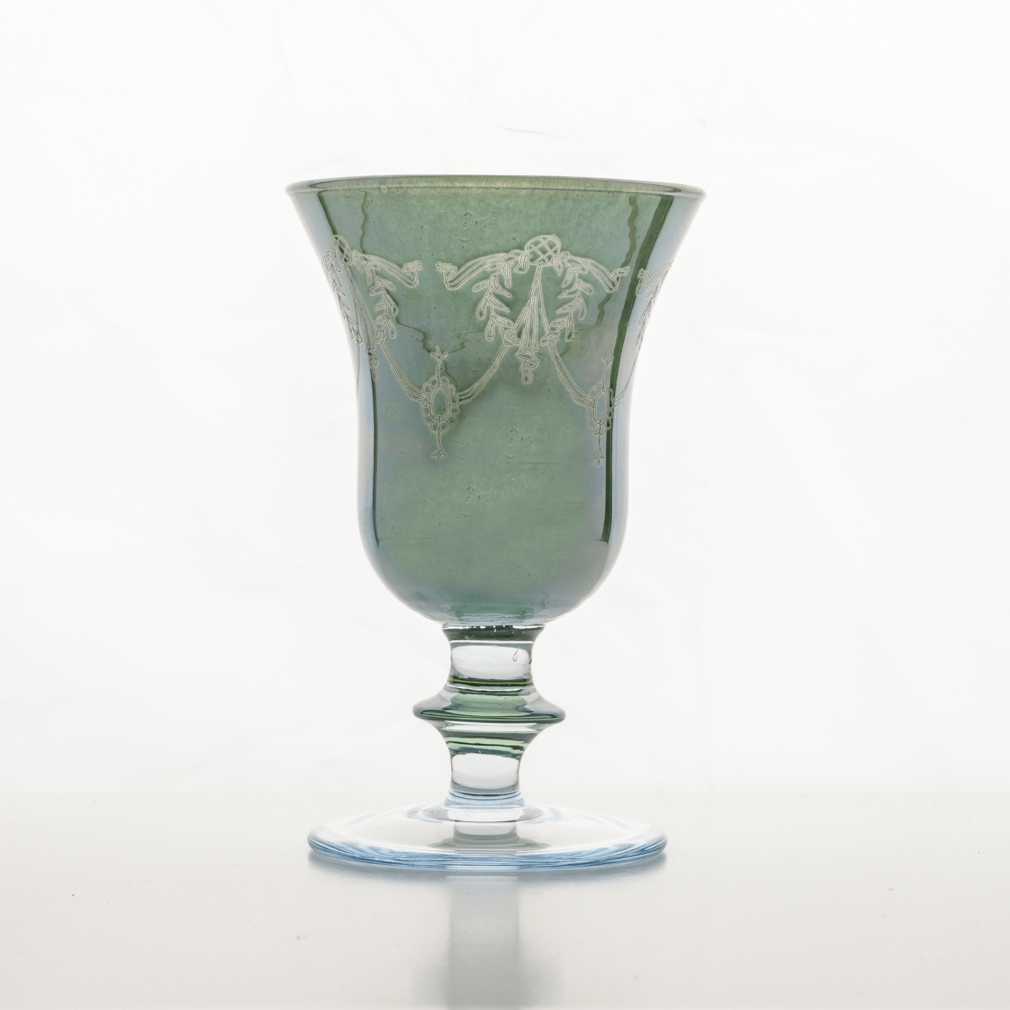Rialto Borghese Etched Green, Water/Wine Glass