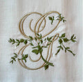 Towel, Floral Monogram G, White (Cream Multi)