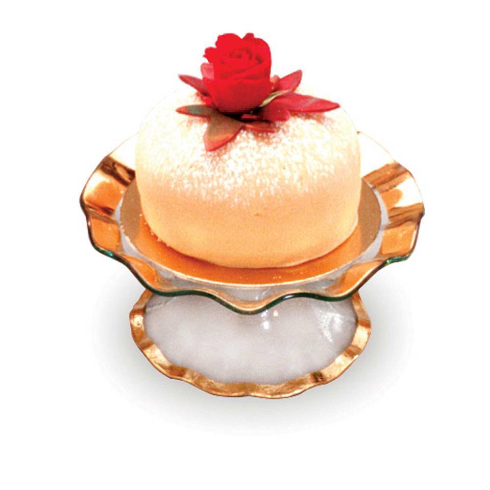 9" petits fours stand gold