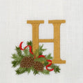 Towel, Winter Pine Monogram H, White (Multi)