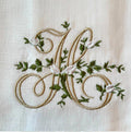 Towel, Floral Monogram H, White (Cream Multi)