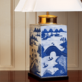 Blue Canton Tea Jar Lamp Lg.