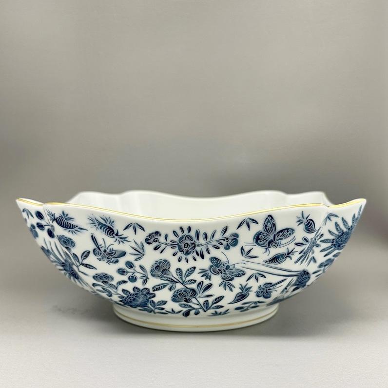 Sacred Bird &amp; Butterfly Blue Large Square Bowl