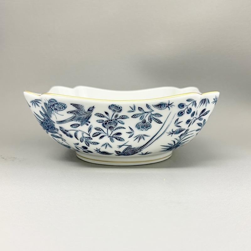 Sacred Bird &amp; Butterfly Blue Small Square Bowl