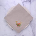 Holiday Horn with Bow, Soft Flax (Multi) large Napkin