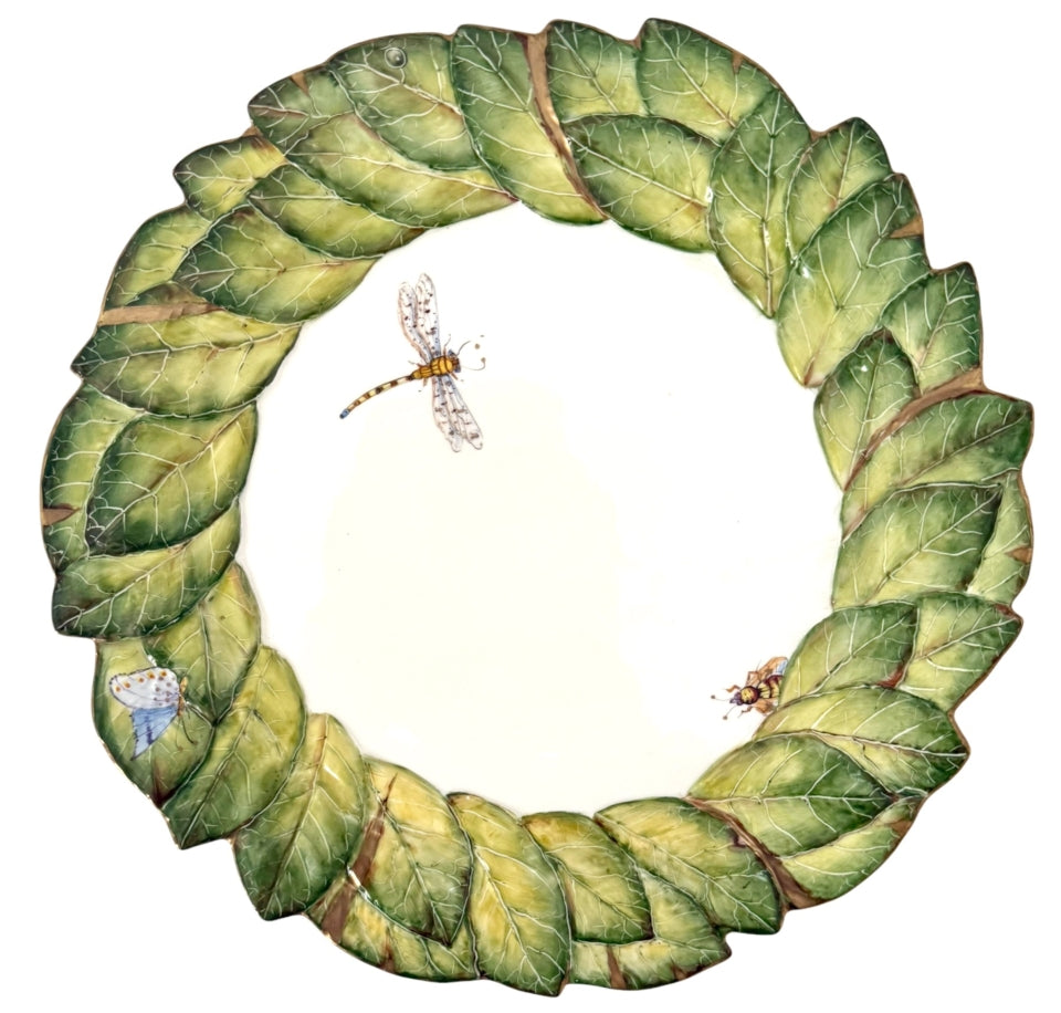 Embossed Green Leaf Plate