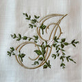 Towel, Floral Monogram J, White (Cream Multi)