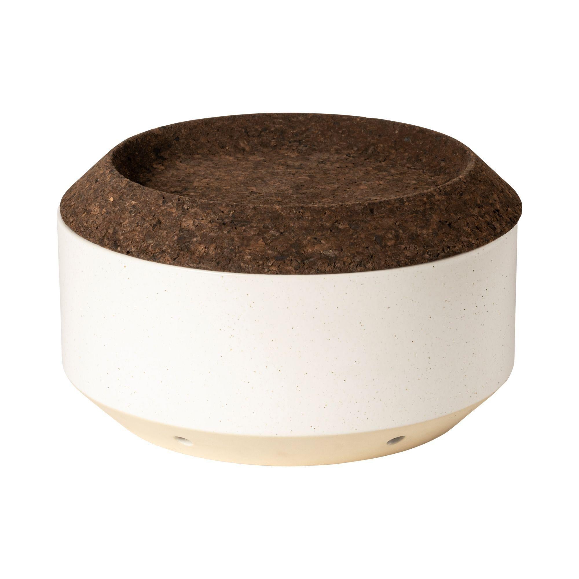 Onion cellar Smoked cork lid, White