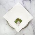Jingle Bell Swag, White (Multi) Large Napkin
