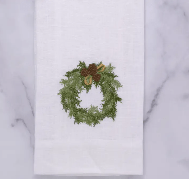 Juniper Wreath, White (Green/Gold)