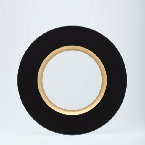 presentation plate (black rim & matte gold band)