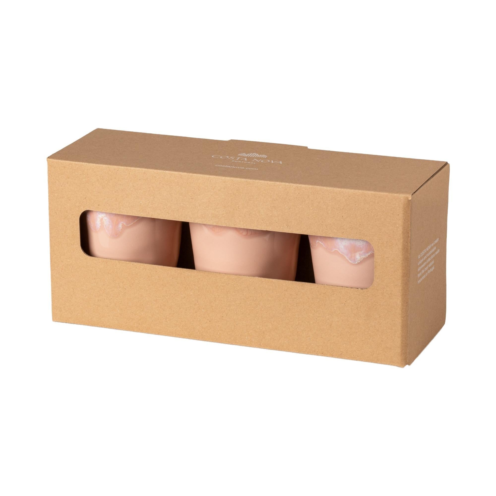 Gift box 3 mocha cups, Soft pink