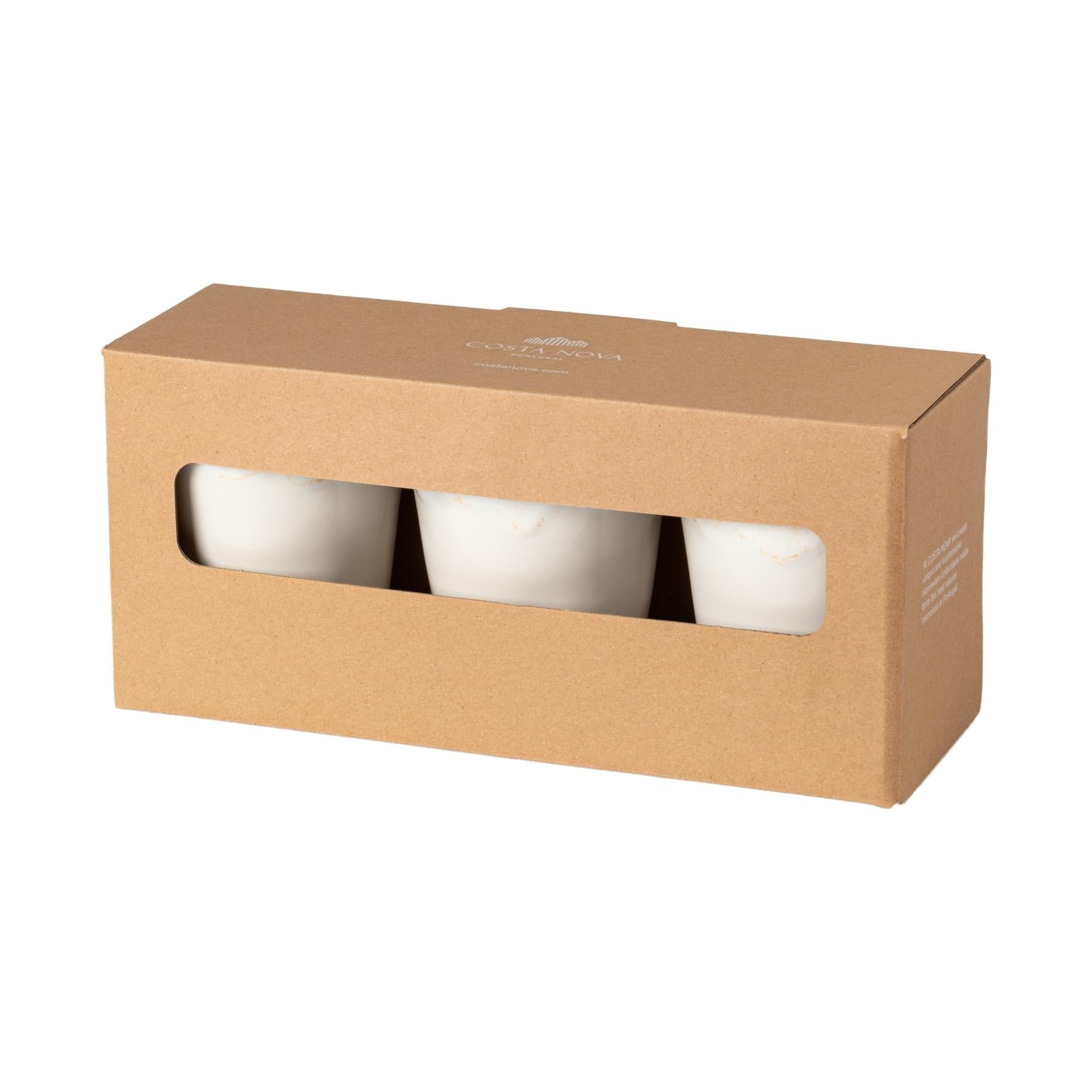 Gift box 3 mocha cups, White