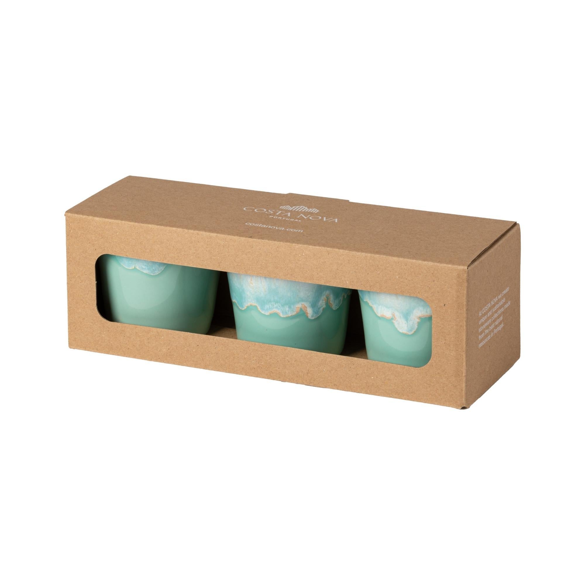 Gift box 3 lungo cups, Aqua