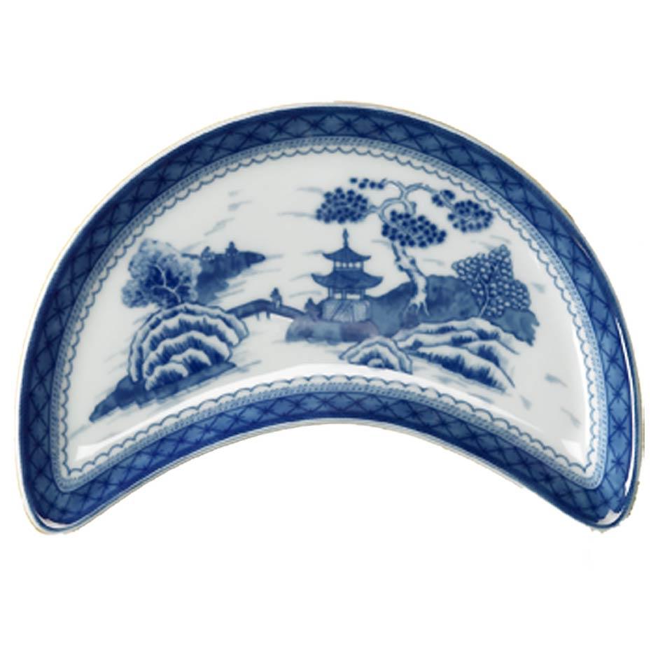 Blue Canton Crescent Salad Plate