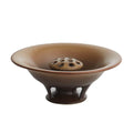 Flower Bowl W/ Frog Gold &amp; Brown