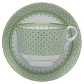 Apple Green Lace Tea Cup &amp; Saucer