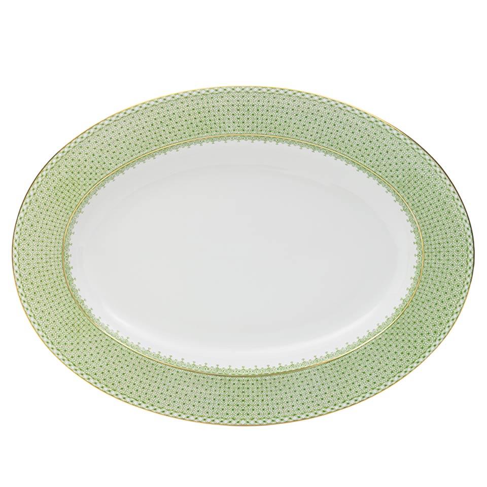 Apple Green Lace Oval Platter