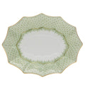 Apple Green Lace Fluted Tray, Lg.