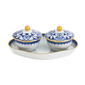 Lace Heirluminare Two Votives W/Tray